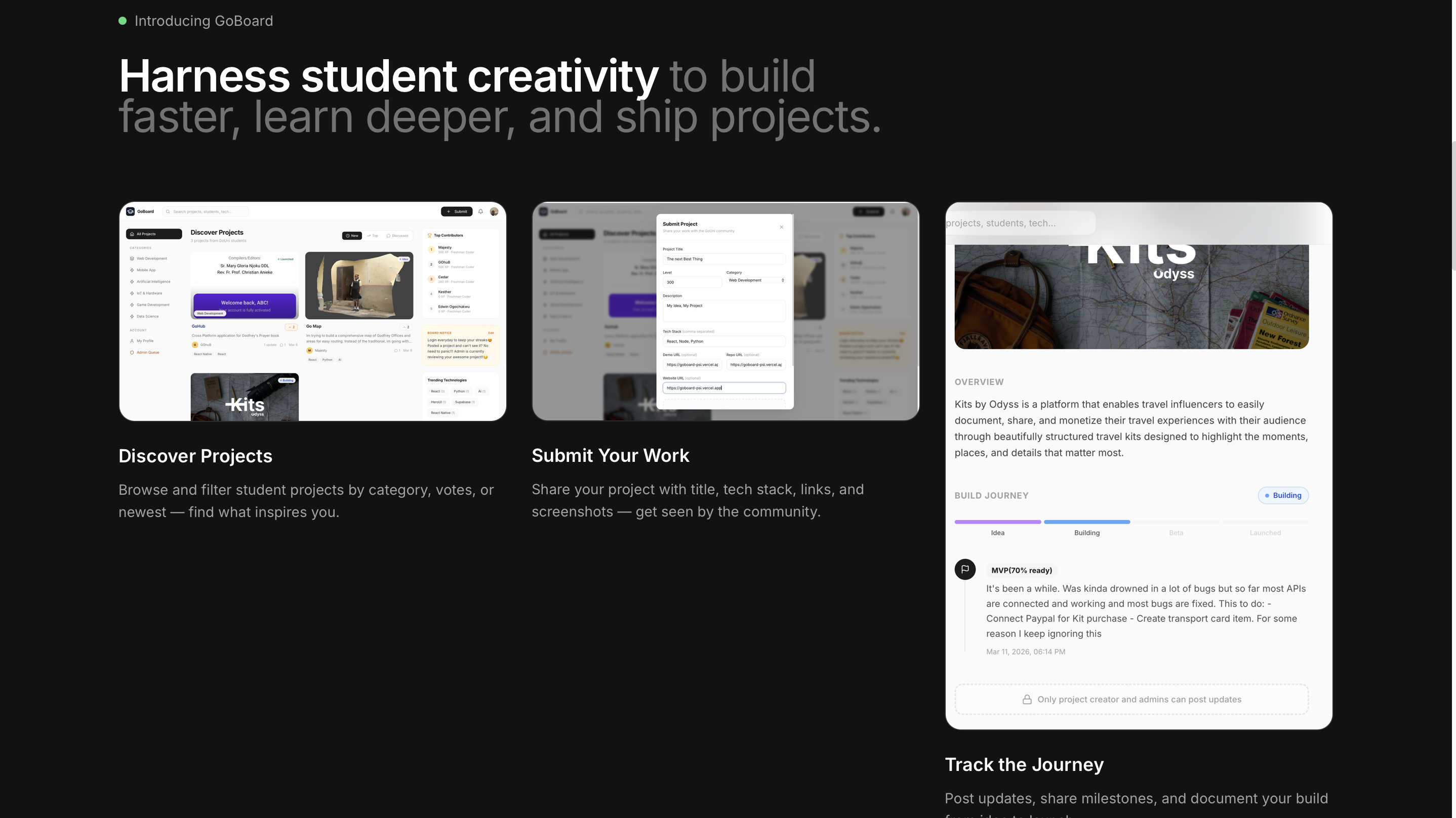 project listings and AI features